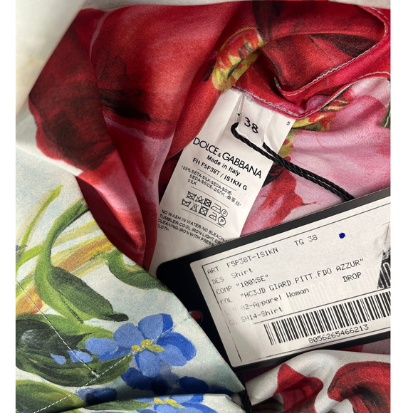 NWT  Dolce & Gabbana Floral Print Blouse Silk Shirt Multicolor IT 42 US M - Picture 12 of 12